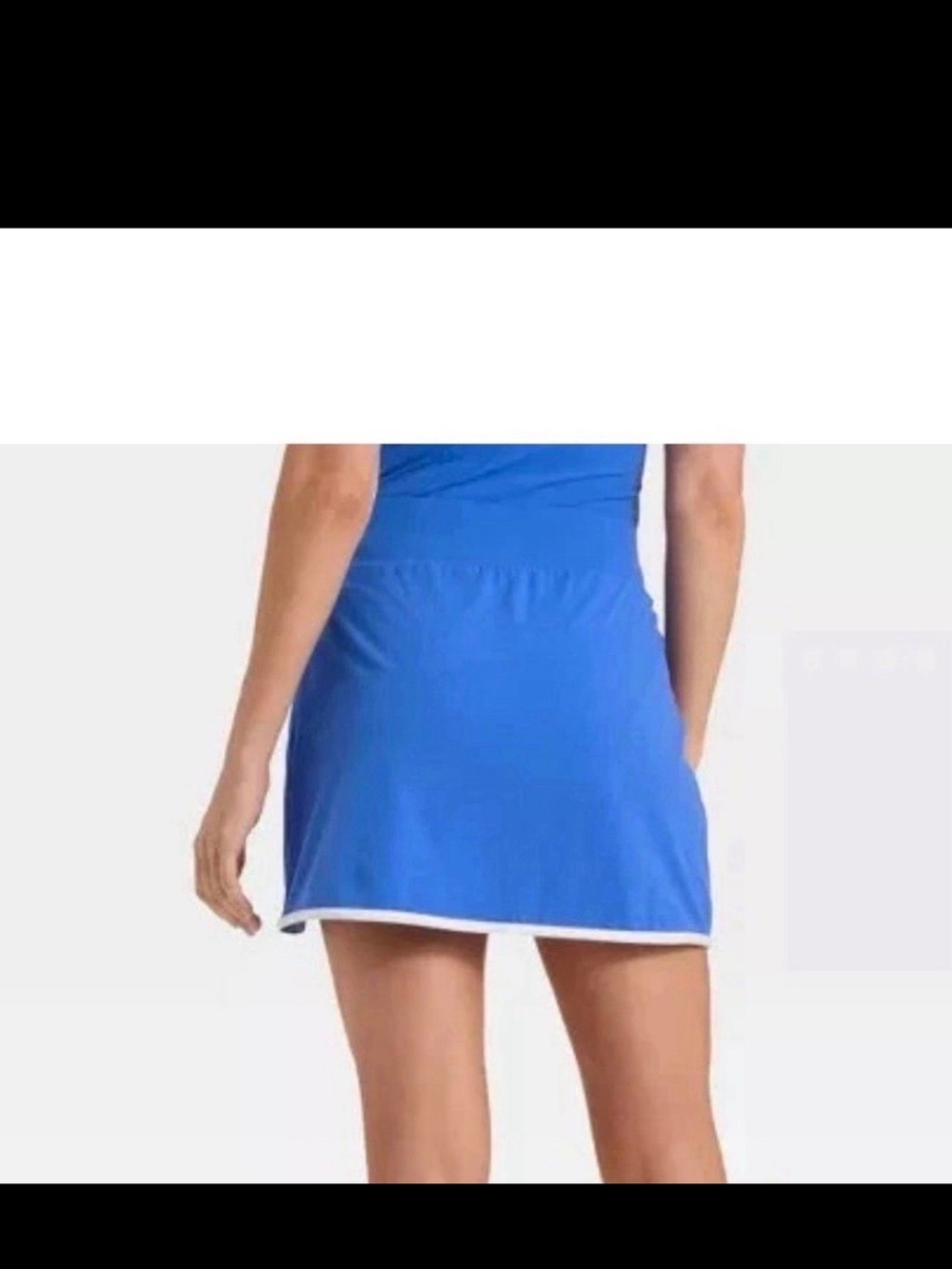 all in motion Blue Mini Skort with White Hem